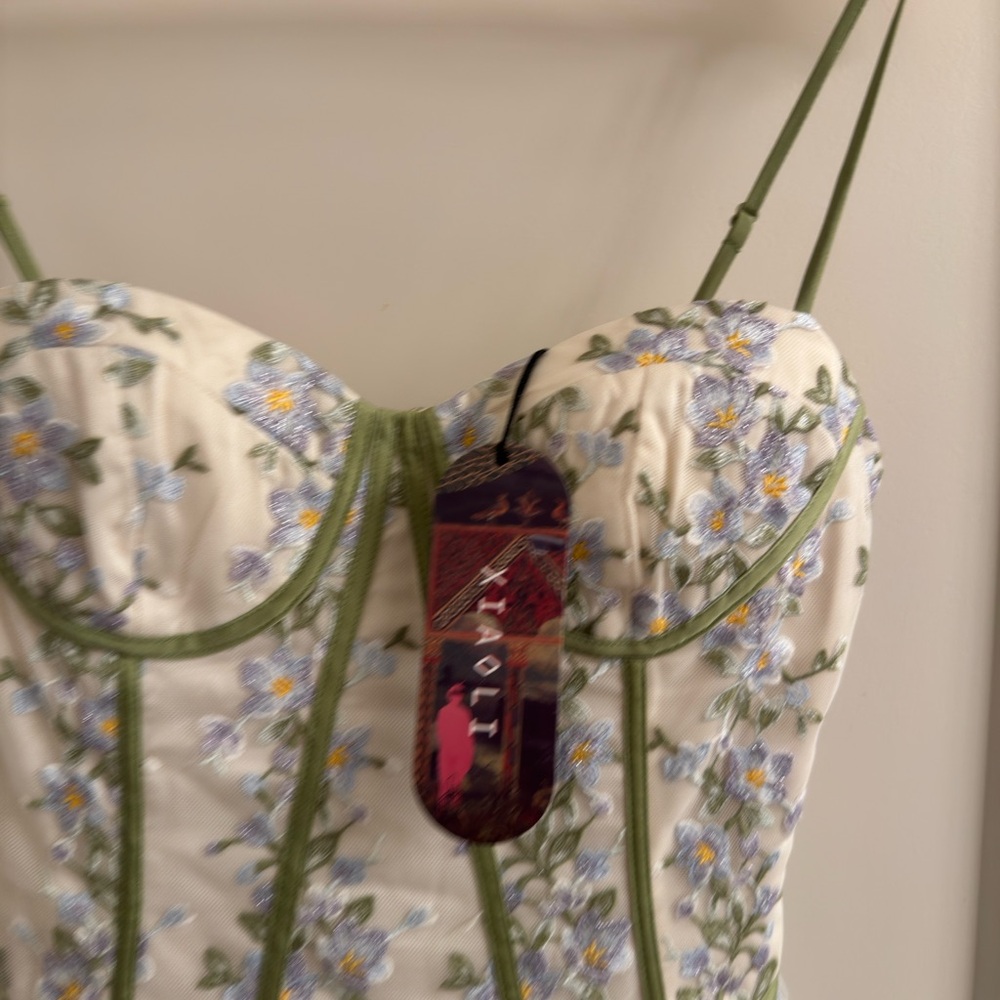 Floral Embroidered Bustier dress